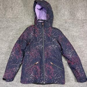Killtec Jacket Kids 14 Blue Flecked Ski Jacket Hooded Insulated Waterproof